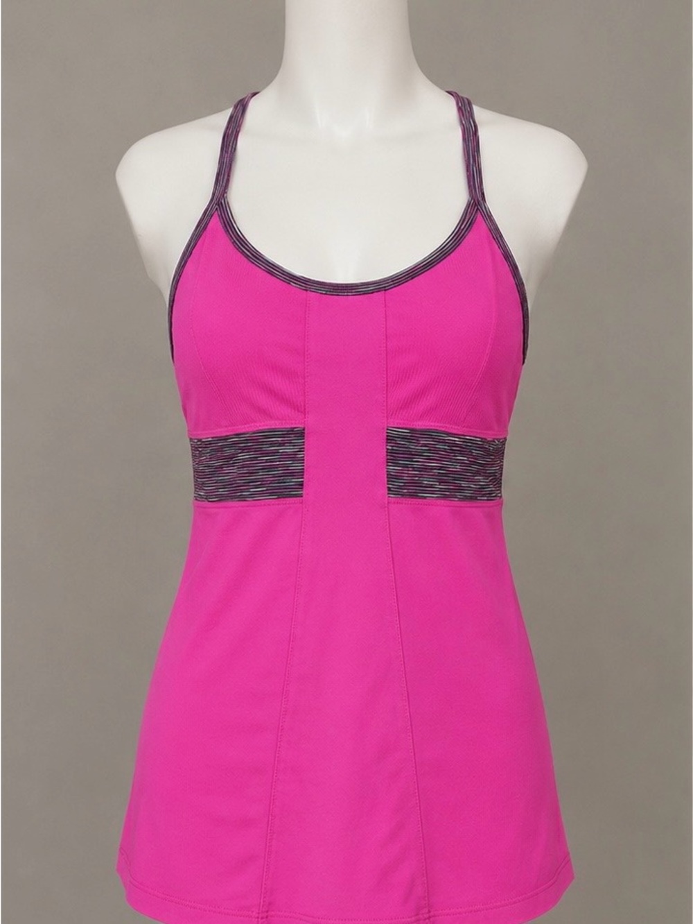Athleta Hot Pink Performance Tank with Heathered Trim